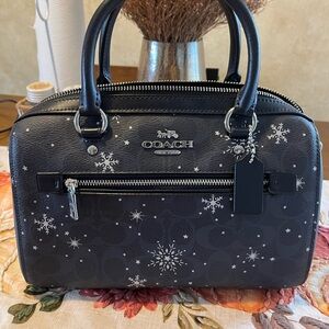 Coach Black Snowflake Satchel